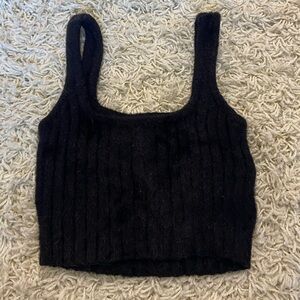 Fuzzy black tank top from Cotton On